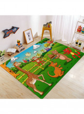Cartoon Animal Patten Soft Rug Multicolour 140X200centimeter