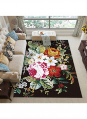 Floral Pattern Rectangle Anti-Slip Mat Multicolour 140X200centimeter