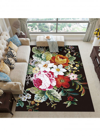 Floral Pattern Rectangle Anti-Slip Mat Multicolour 140X200centimeter