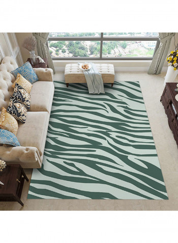 Colour Block Rectangular Non-Skid Carpet Green 140X200centimeter