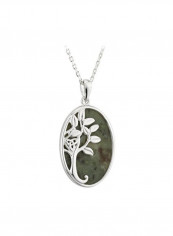 925 Sterling Silver Connemara Marble Tree of Life Pendant