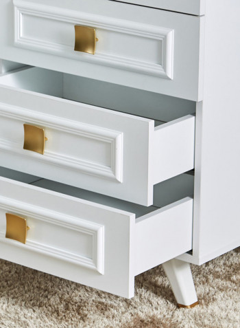 Ivanka 4-Drawers Chest White/Gold 61.1x91.5x46.3centimeter