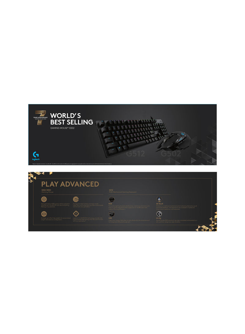 Gaming Keyboard G512 With Gaming Mouse G502 Bundle