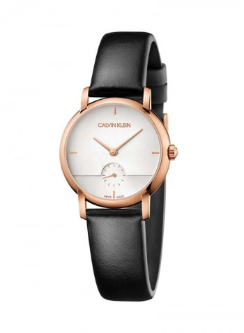 Established Black Leather Strap Watch