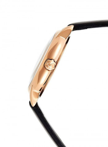 Established Black Leather Strap Watch