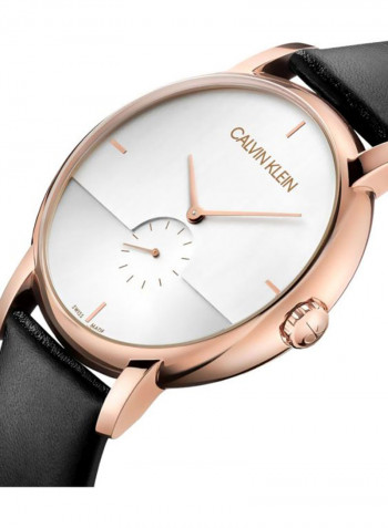 Established Black Leather Strap Watch