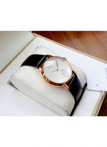 Established Black Leather Strap Watch