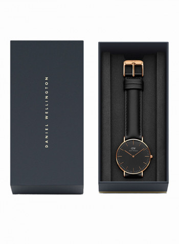 Women's Classic Black Sheffield Water Resistant Analog Watch DW00100139