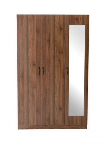 Como 3-Door Wardrobe With Mirror Brown 190 x 115 x 59cm
