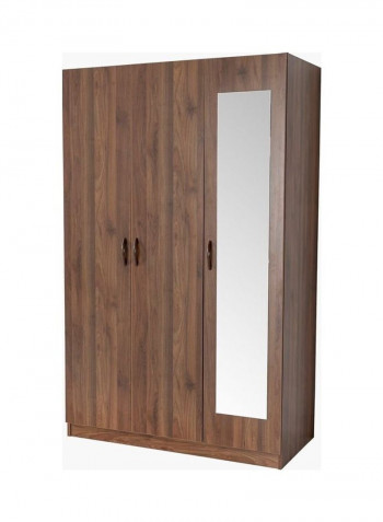 Como 3-Door Wardrobe With Mirror Brown 190 x 115 x 59cm