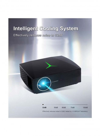 Full HD LED Android Projector 4K 4200 Lumens 2GB/16GB with 120-Inch Projector Screen PROJ-WO-45-B_SCR-04 Black