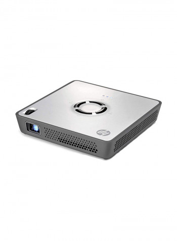 Mobile LED Wireless Mini Projector With Rechargeable Battery Built-in Speaker 99-002-00101-000 Silver/Grey