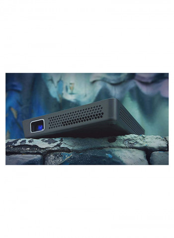 Mobile LED Wireless Mini Projector With Rechargeable Battery Built-in Speaker 99-002-00101-000 Silver/Grey