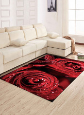 Folral Print Washable Anti-Slip Carpet Multicolour 140x200centimeter