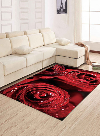 Folral Print Washable Anti-Slip Carpet Multicolour 140x200centimeter