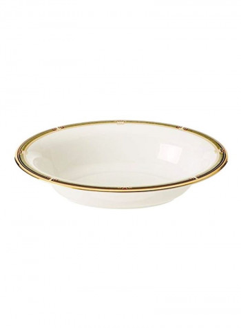 Oberon Open Vegetable Oval Bowl White/Green 10.6x10x3inch