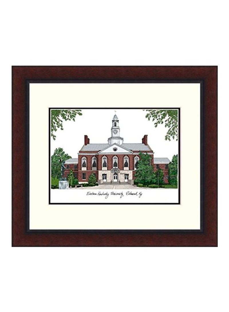 Eastern Kentucky Legacy Alumnus Lithographic Photo With Frame Brown/Black/White 18x16inch