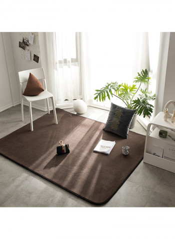 Ultra-Soft Living Room Carpet Brown 190x190centimeter