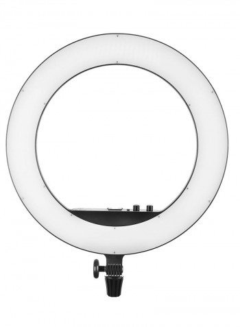 LR160 Ring LED Bi-Colour Fill Light with Makeup Mirror Phone Holder 18W Black