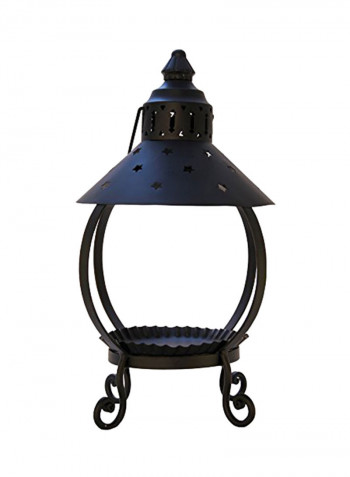 Star Candle Lantern Black 10x4x4inch