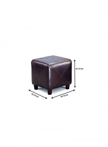 Cube Shaped Ottoman Dark Brown