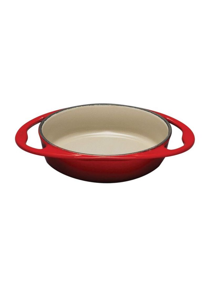 Enamelled Casserole Dish Red/White 15x4x11inch