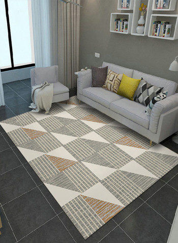 Multipurpose Non-Skid Floor Mat Beige/Grey 140x200centimeter