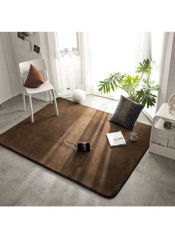 Ultra-Soft Living Room Carpet Brown 190x190centimeter