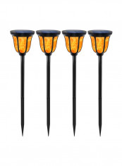 4-Piece Solar Powered Outdoor Light Black/Orange reviews 4-Piece Solar Powered Outdoor Light Black/Orange