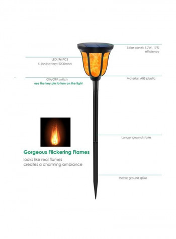 4-Piece Solar Powered Outdoor Light Black/Orange