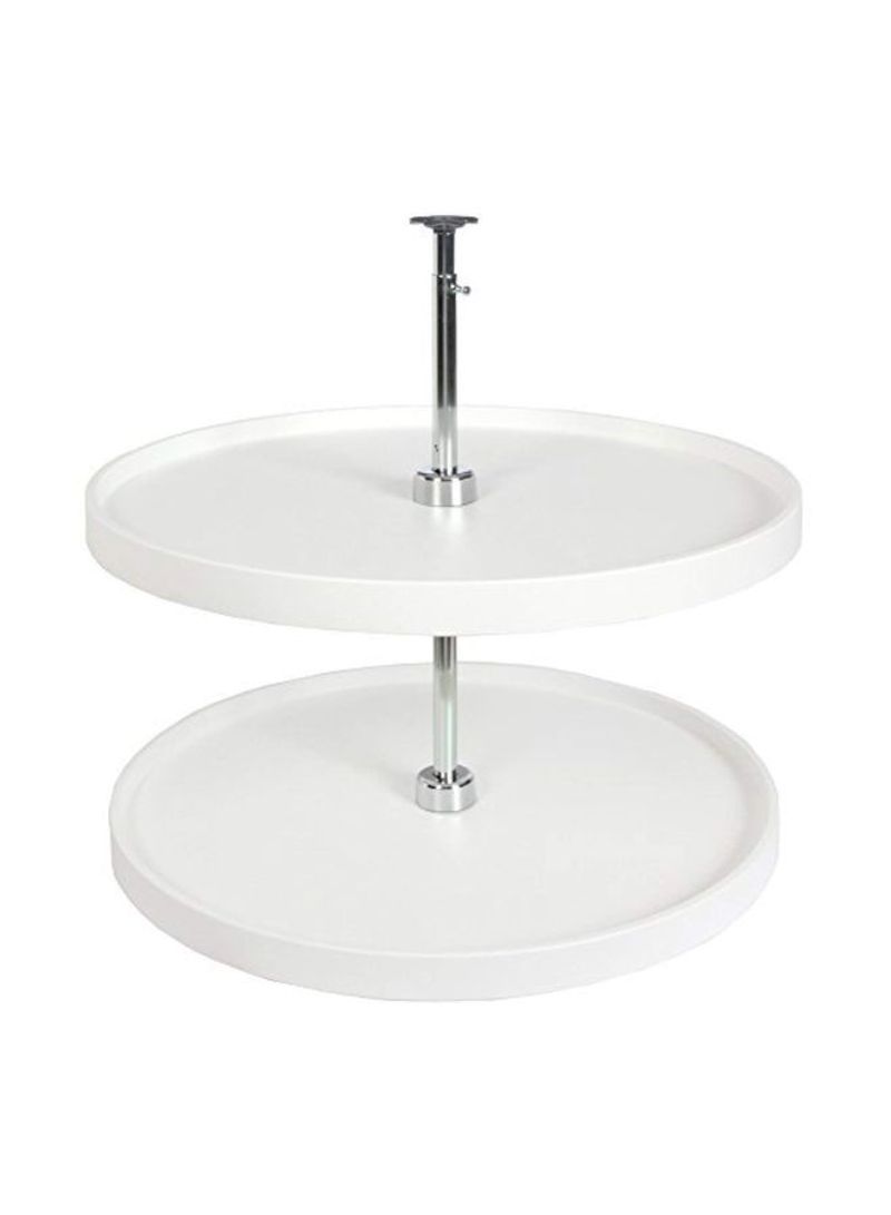 Kidney Shaped Polymer Cake Stand White/Silver 31.5x32inch