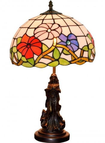 Retro Stained Glass Lampshade Table Lamp Multicolour