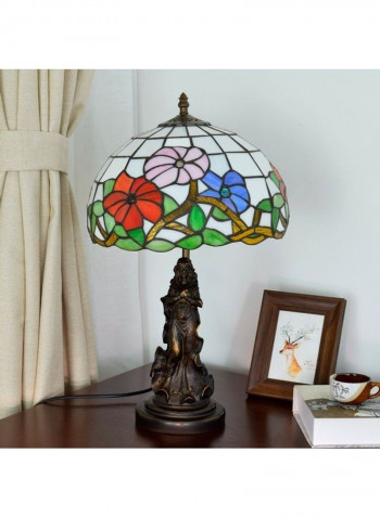 Retro Stained Glass Lampshade Table Lamp Multicolour