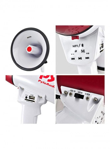 Megaphone Speaker With Built-In Siren PMP52BT White/Pink/Black