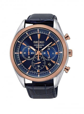 Men's Leather Chronograph Watch