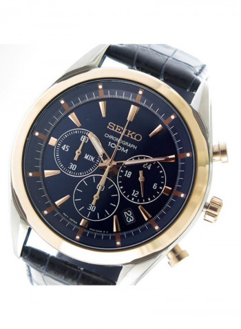 Men's Leather Chronograph Watch
