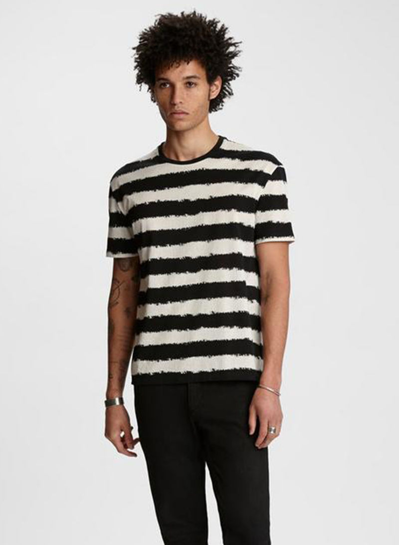Slim Fit Striped T-Shirt Black/White