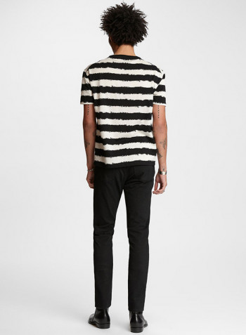 Slim Fit Striped T-Shirt Black/White