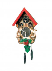 Analog Wall Clock With Pendulum Red/Brown/Green 31x53x16.2centimeter