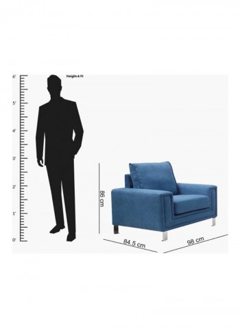 Caster Single-Seater Sofa Blue 98x84.5x86cm