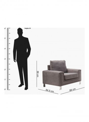 Caster 1-Seater Sofa Grey