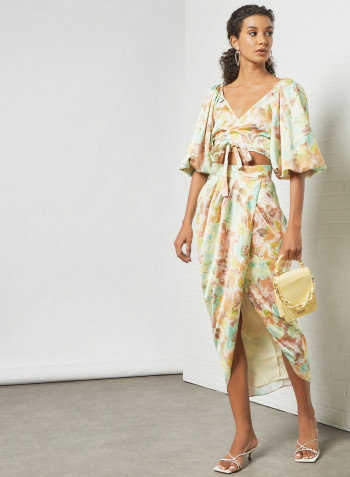 Floral Wrap Skirt Multicolour