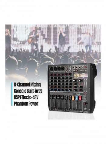 8-Channel Digital Mixing Console With 4 Line In/Mic