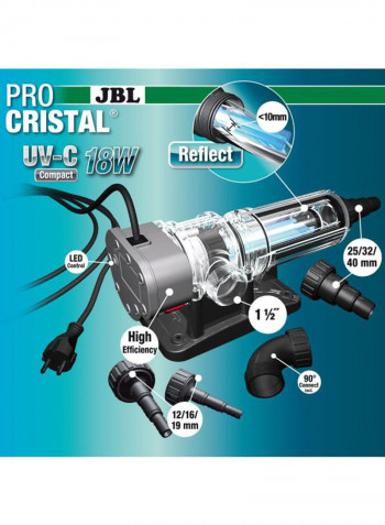 Procristal UV-C Compact Water Clarifier Grey/Black 18watts