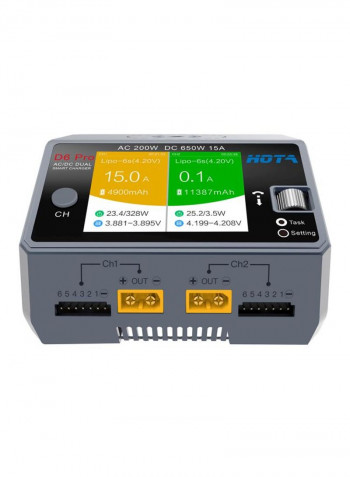 Wireless Battery Charger Grey/Yellow/Green