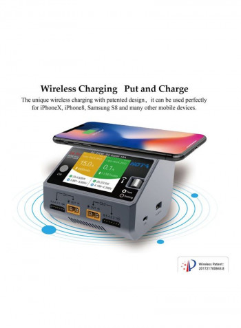 Wireless Battery Charger Grey/Yellow/Green