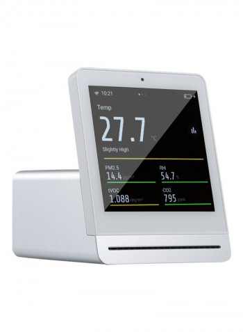 Multi-Functional Air Quality Detector Silver 11 x 9 x 11cm