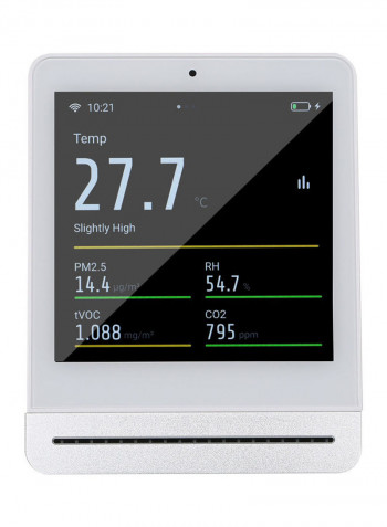 Multi-Functional Air Quality Detector Silver 11 x 9 x 11cm