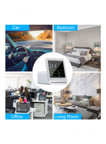 Multi-Functional Air Quality Detector Silver 11 x 9 x 11cm