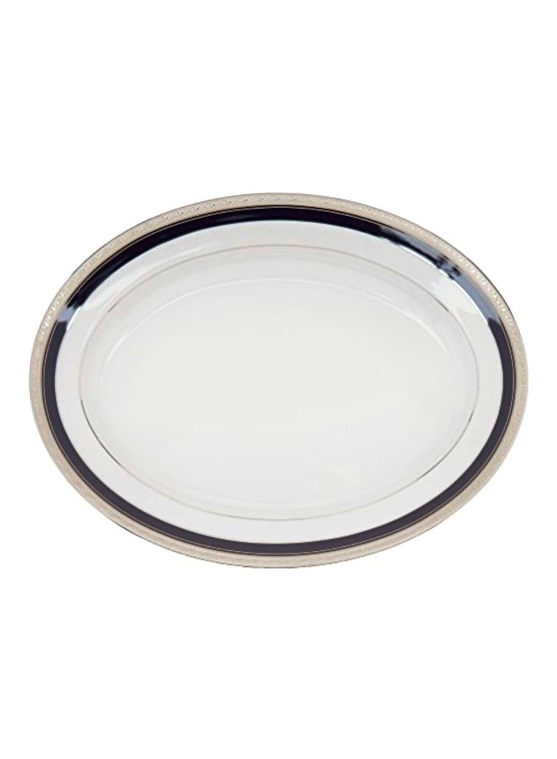 Oval Platter White/Black 16inch